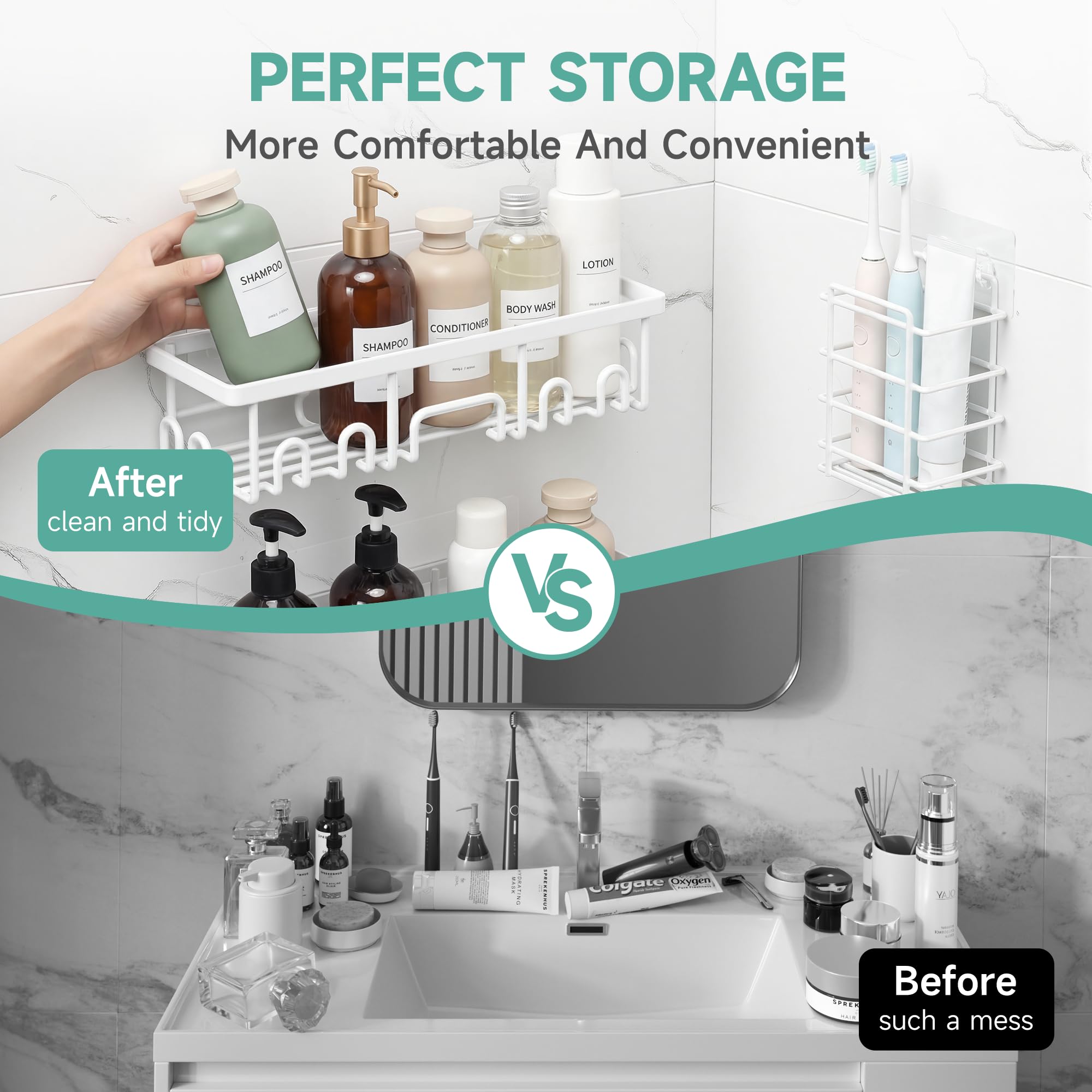 Veken toothbrush holder for shower keeps daily routines organized