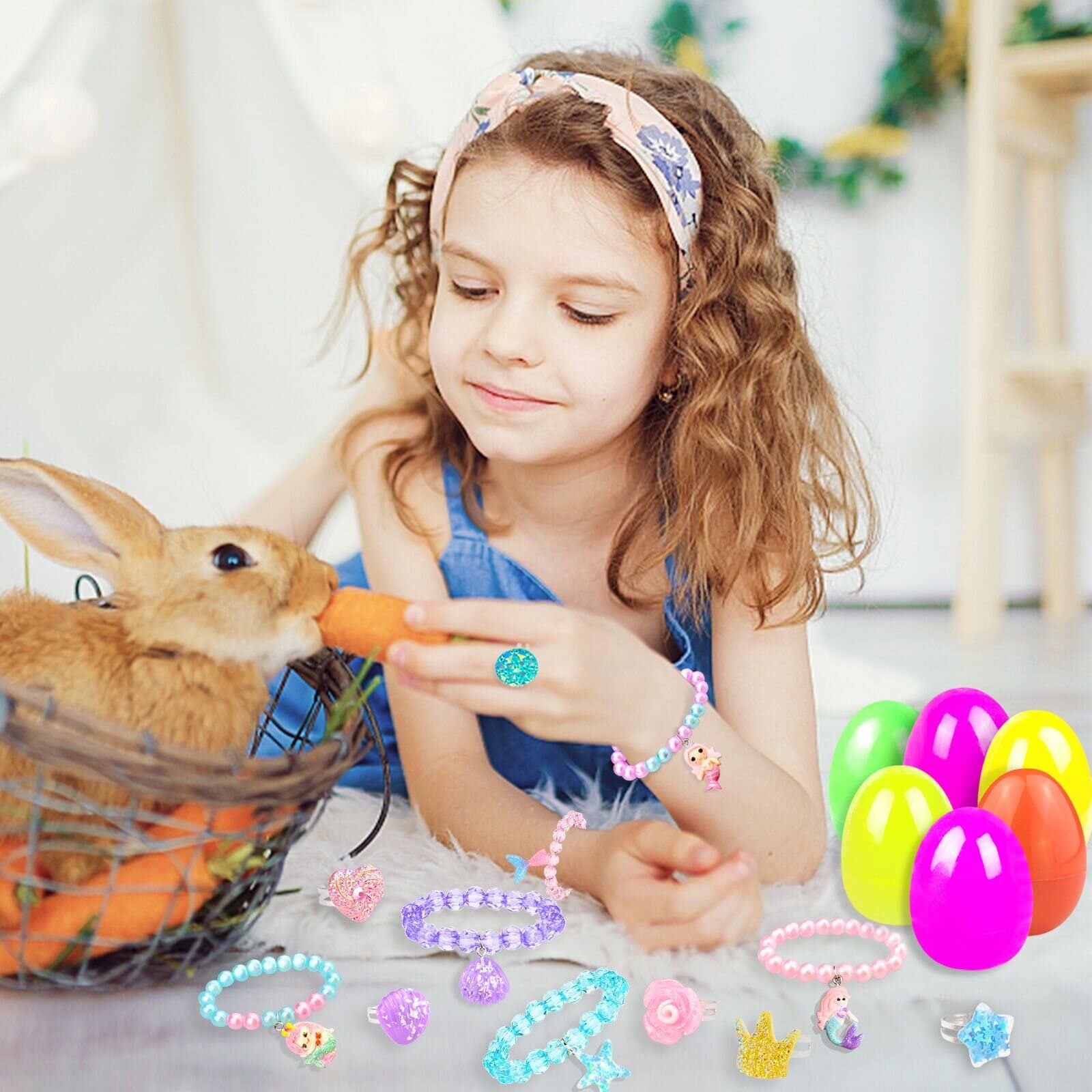 VLUSSO eggs with bracelets—durable, kid-friendly, ideal for Easter hunts and decorations.