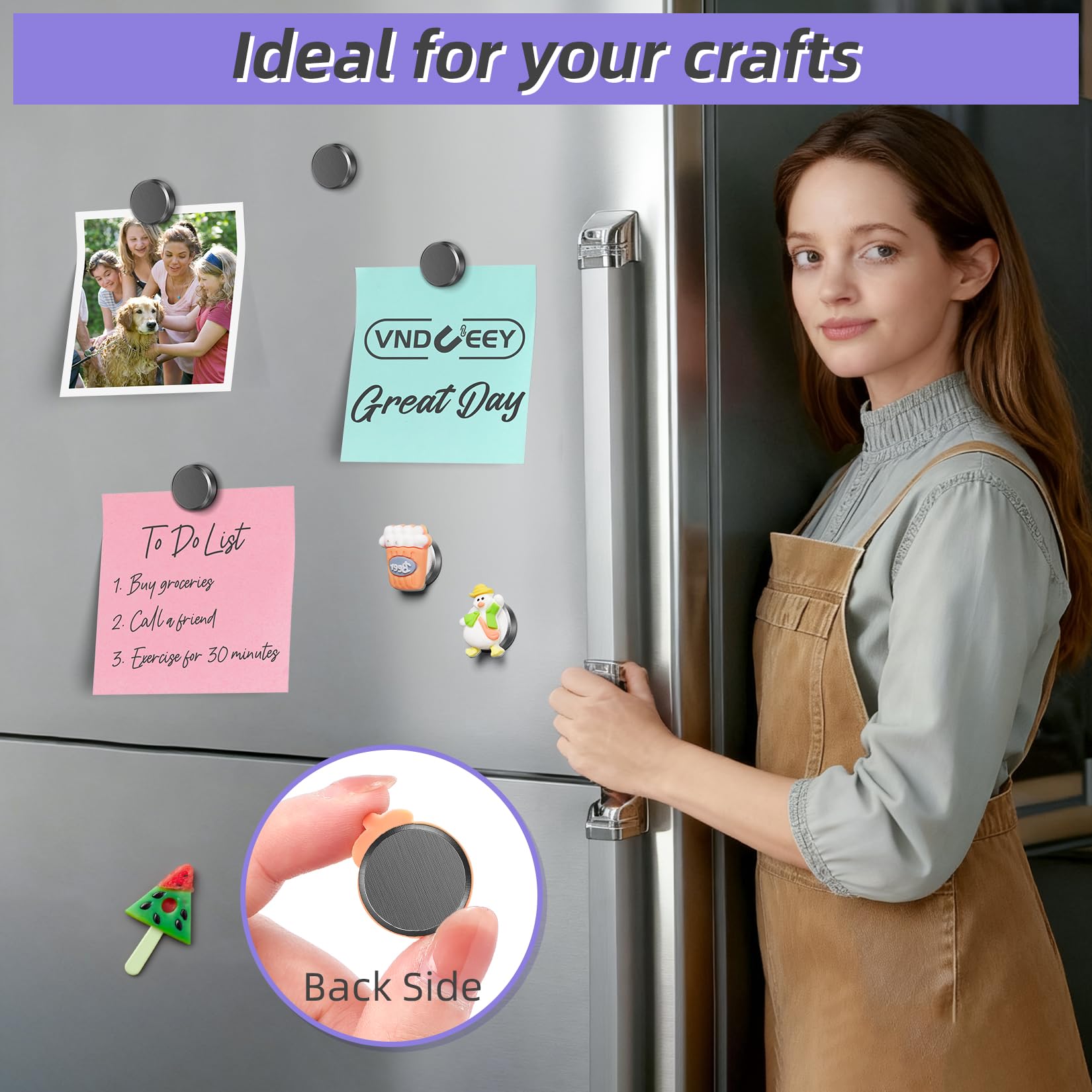 VNDUEEY beveled-edge magnets prevent scratches during handling and display.