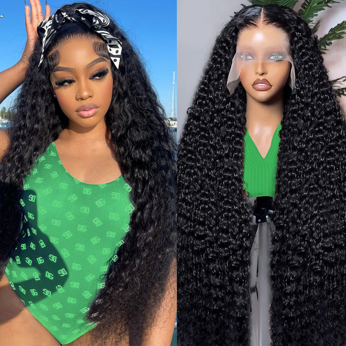 Vnrtkkn 30 inch deep wave lace front wig with natural hairline for daily styling.