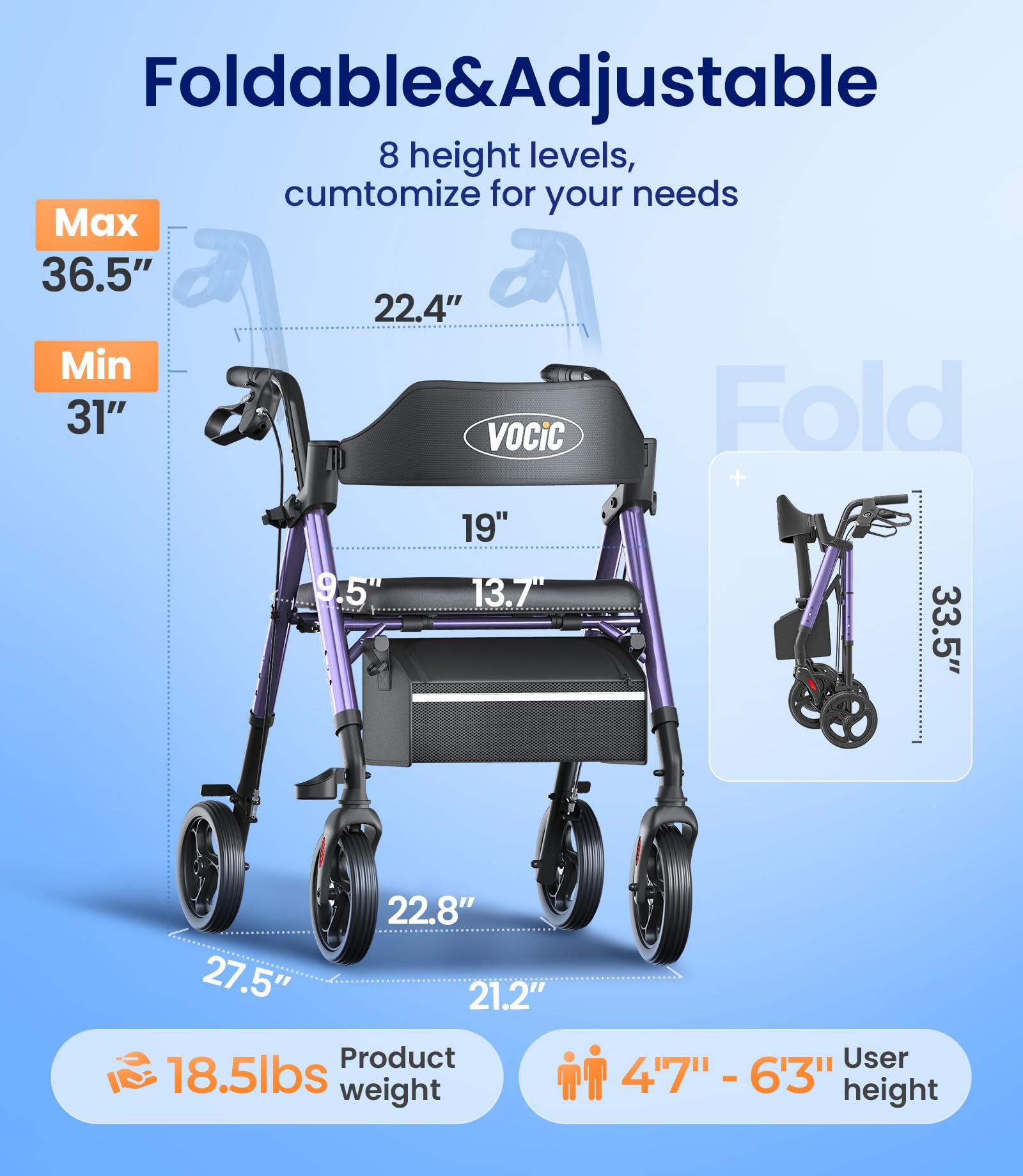 VOCIC 360 front wheels ease steering in tight spaces