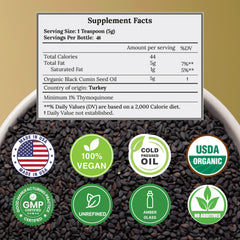 Vocks black seed oil pour ready to mix into smoothies for daily wellness.