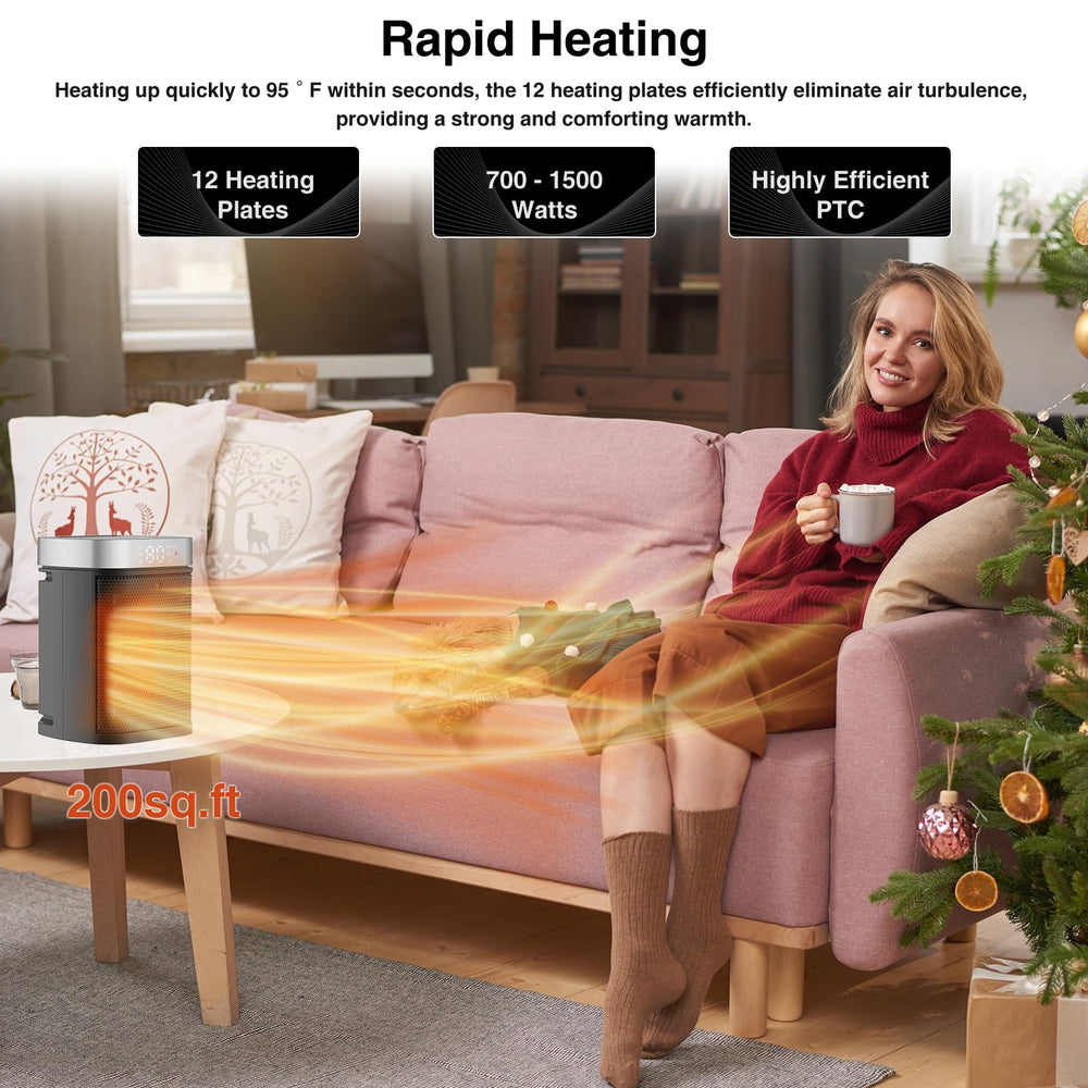 VOCRS 1500W space heater compact design fits desks or shelves