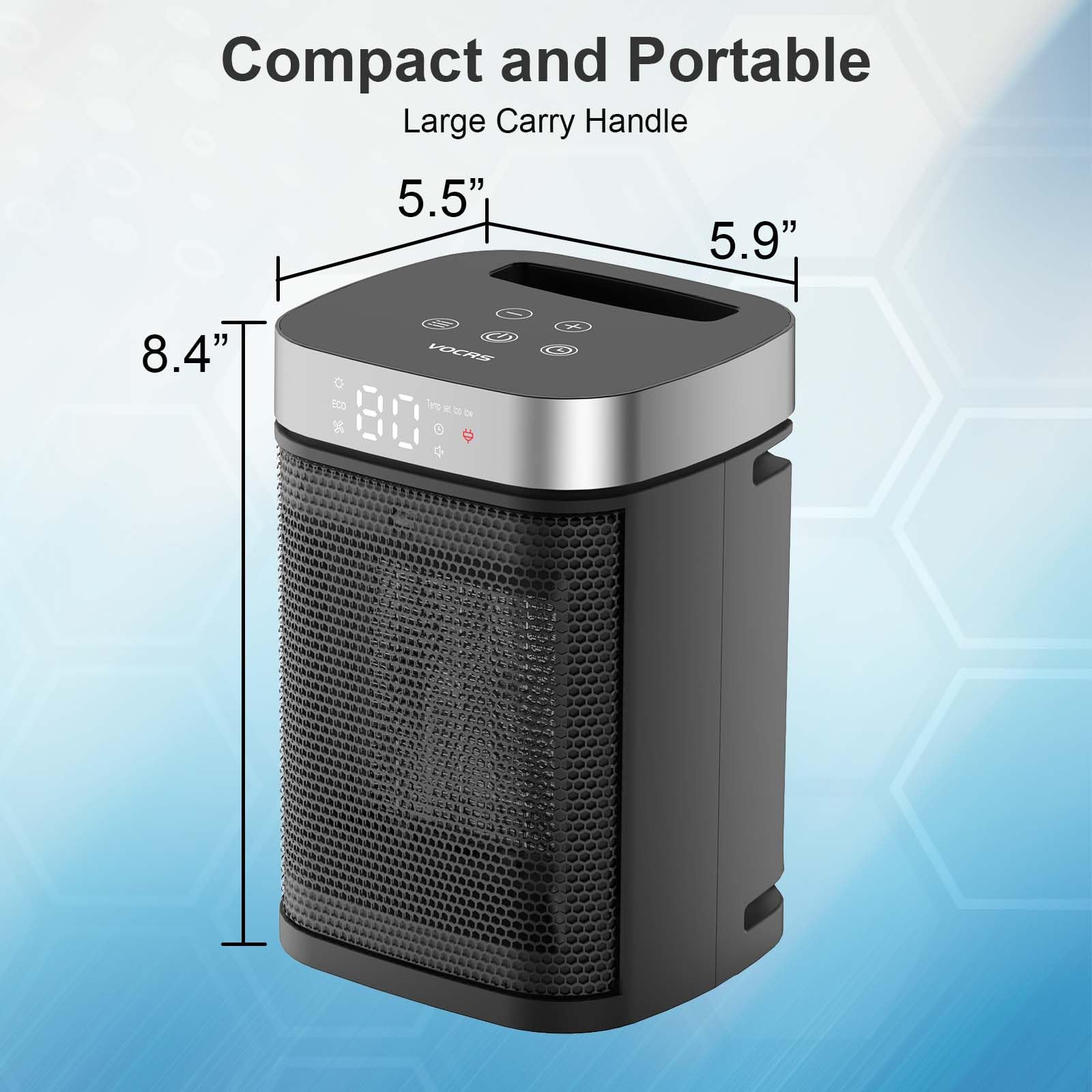 VOCRS 1500W space heater ideal for office use with reliable warmth