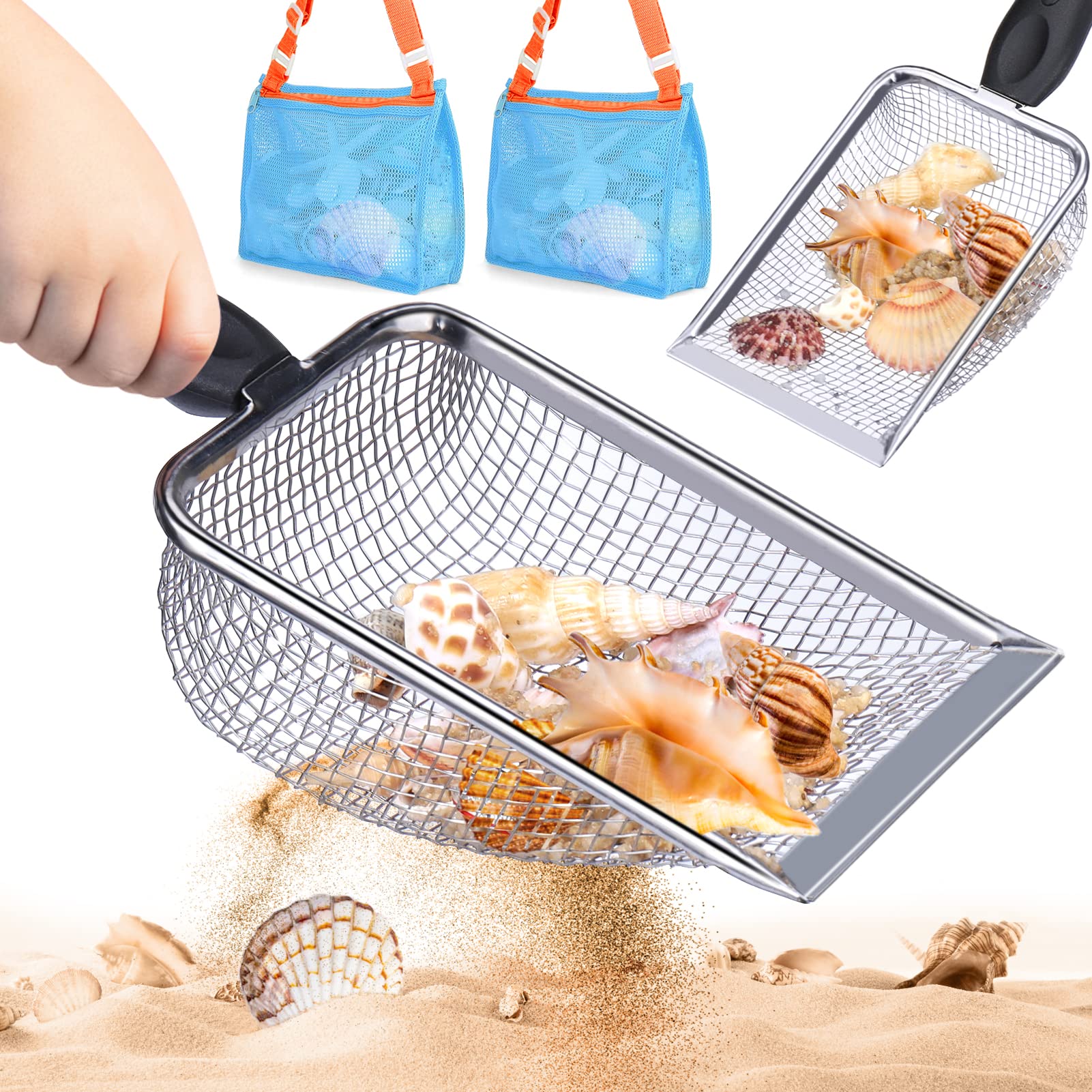 Vodolo beach mesh shovel assembled for easy shell hunting.
