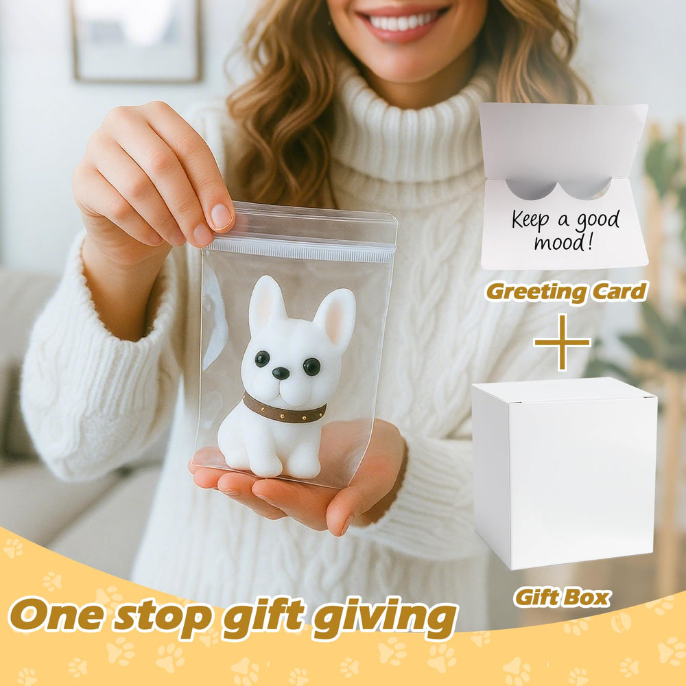 Vodolo Pure White Taba Dog squishy in gift box for a thoughtful sensory gift