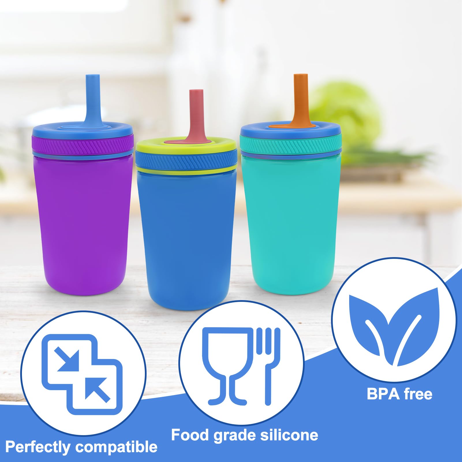 Vodolo Zak Kelso purple silicone straw, reduces residue with easy cleaning