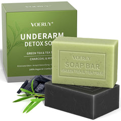 VOERUY underarm detox soap green tea tea tree bar for refreshing cleanse