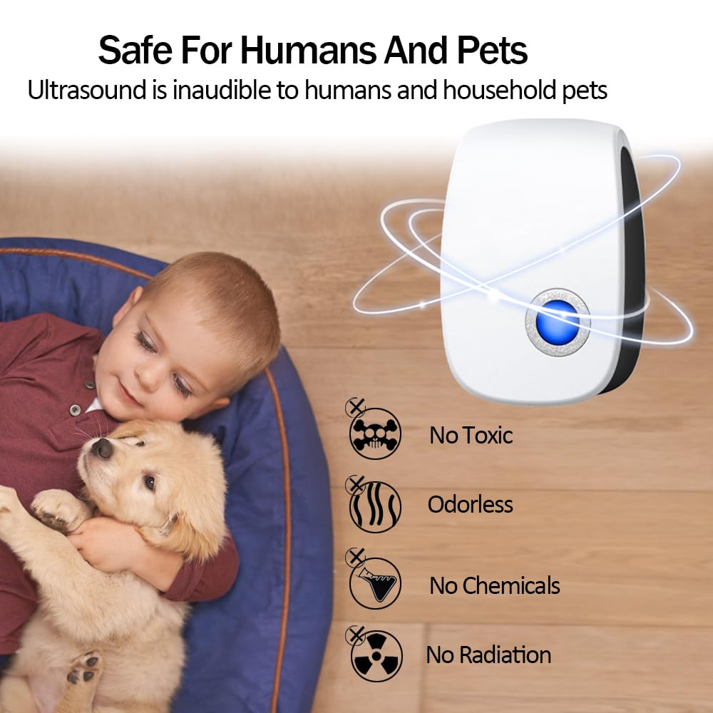 Vogholic 6-pack ultrasonic pest repeller in use offers chemical-free protection