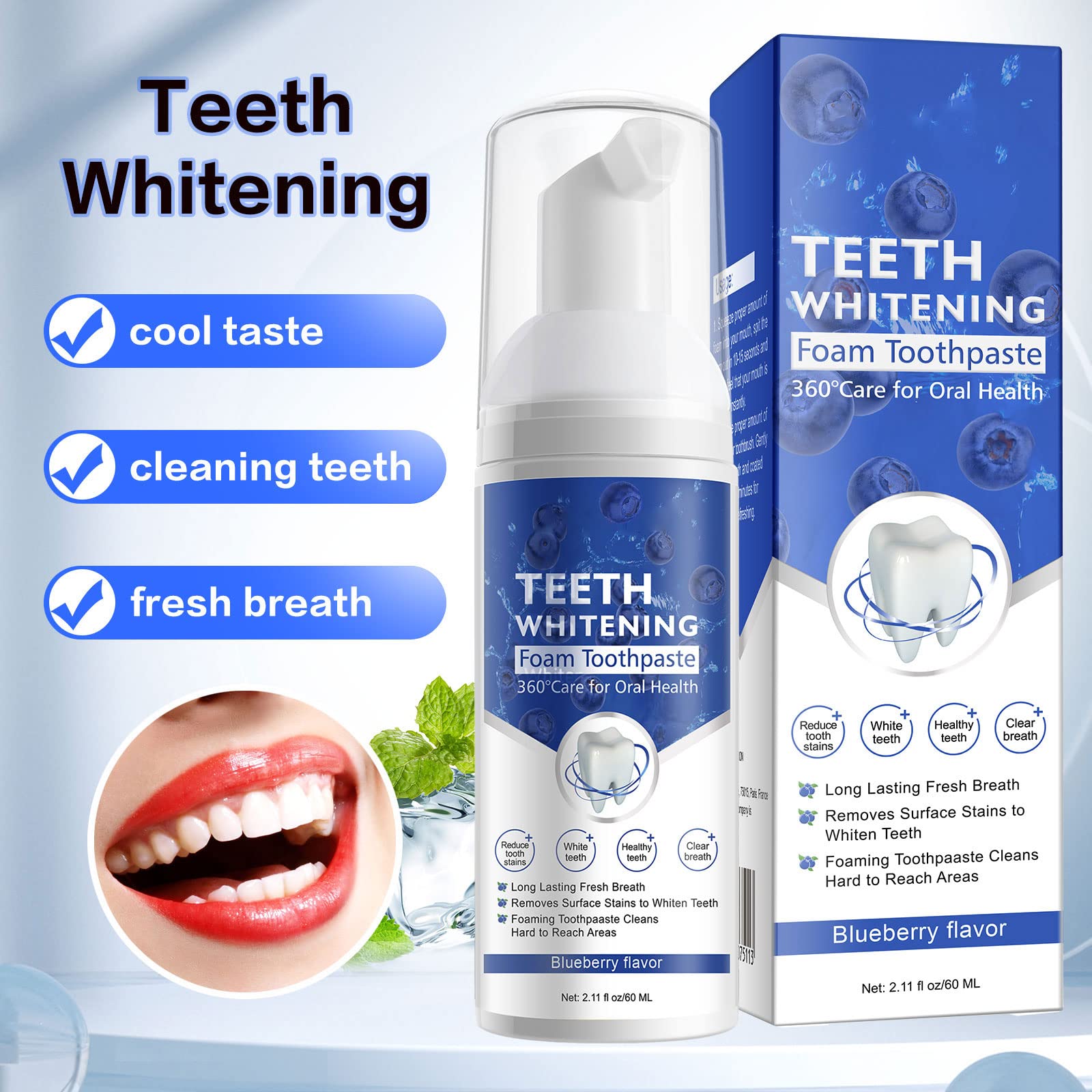 VOGSIG brushing with foam demonstrates thorough cleaning across teeth.