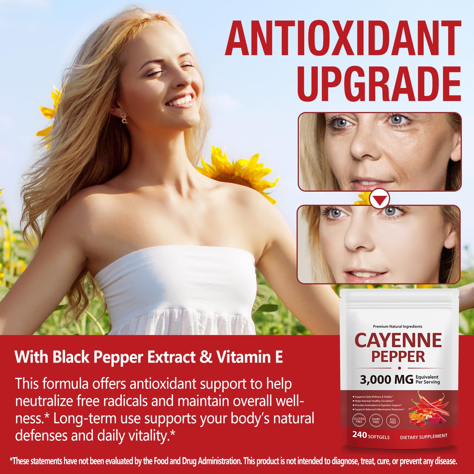 VOGSIG Cayenne Softgels bottle back label with dosage guidance
