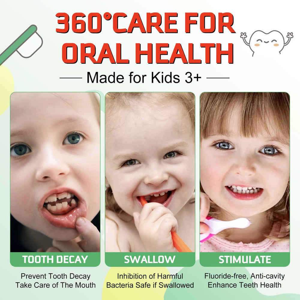 VOGSIG Kids Foam Toothpaste kids brushing scene promotes a fun routine.