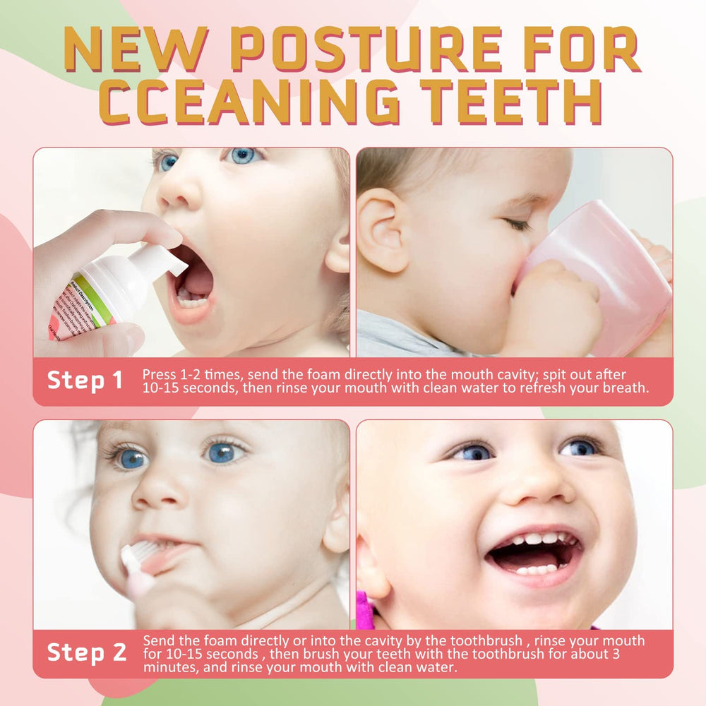 VOGSIG Kids Foam Toothpaste on a smiling child during routine.