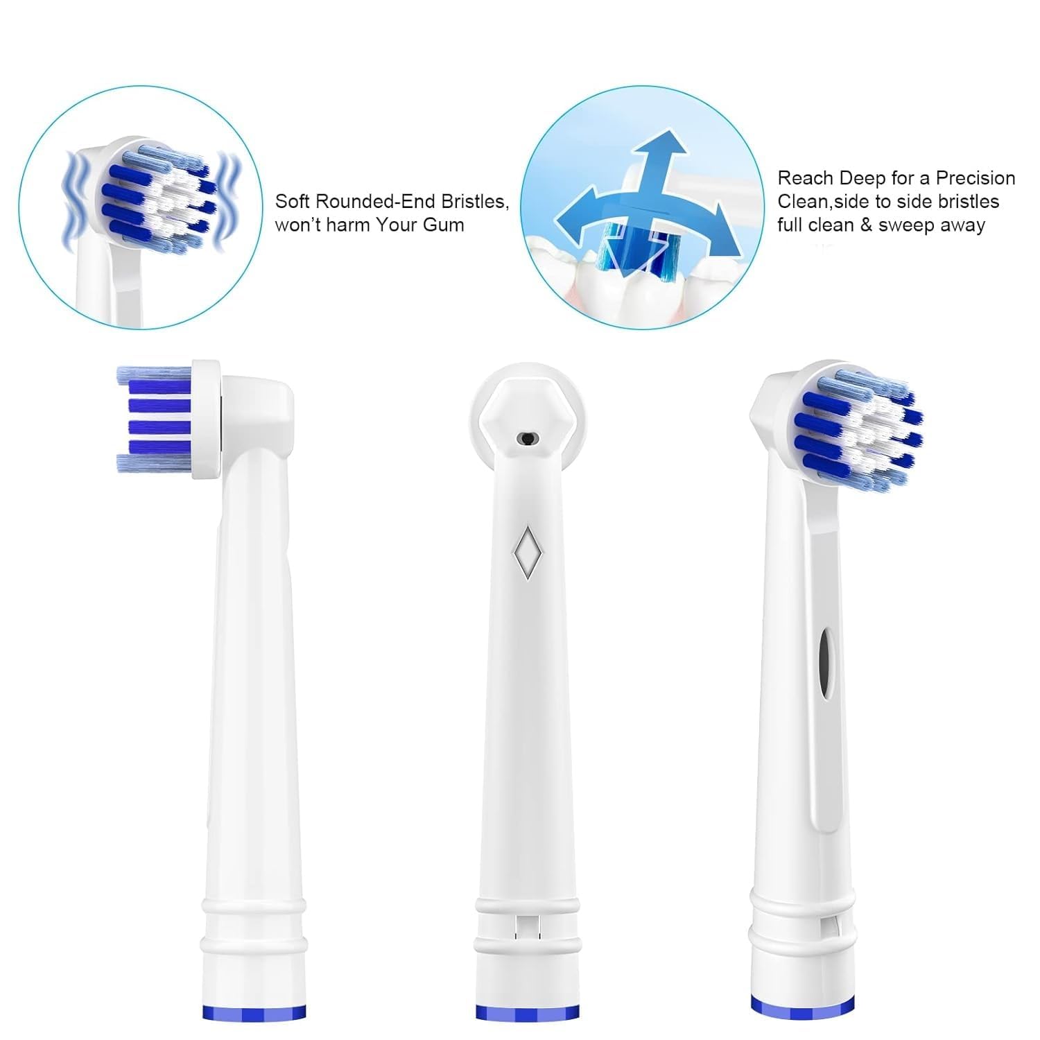 Voguish heads compatible with most Oral-B rechargeable handles