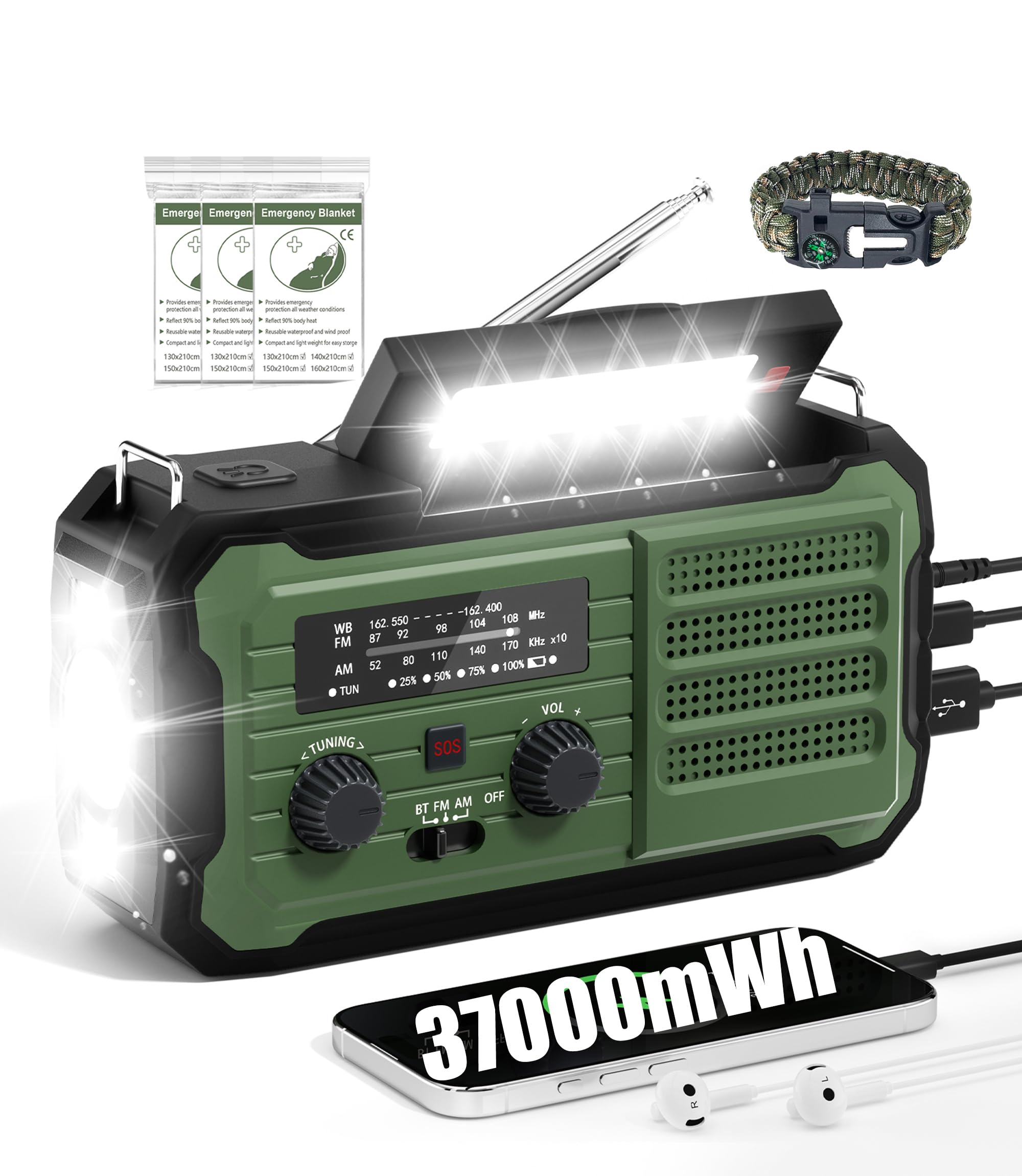 Vokida emergency radio with hand crank for reliable power during outages.