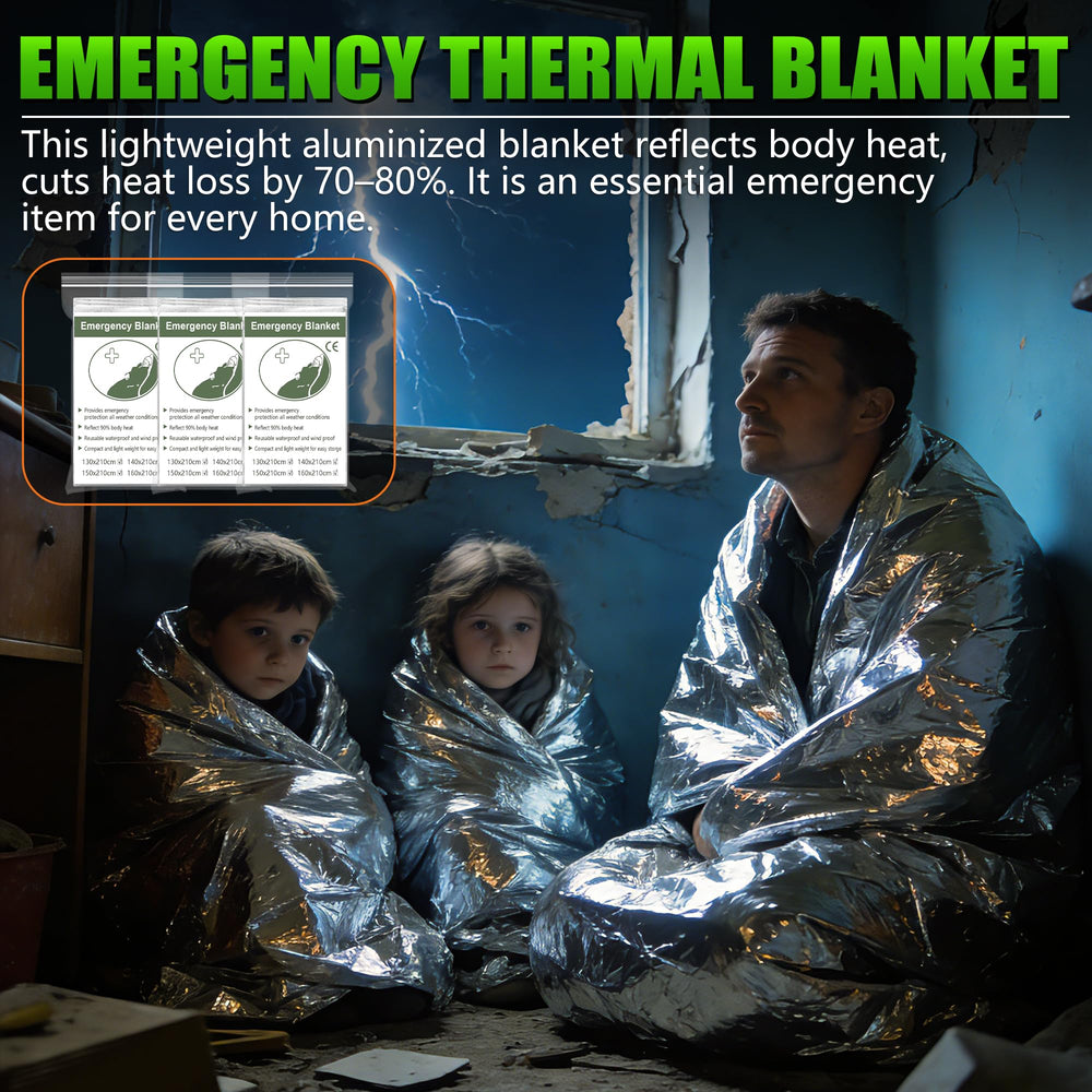 Vokida emergency thermal blanket reflects heat and signals attention.