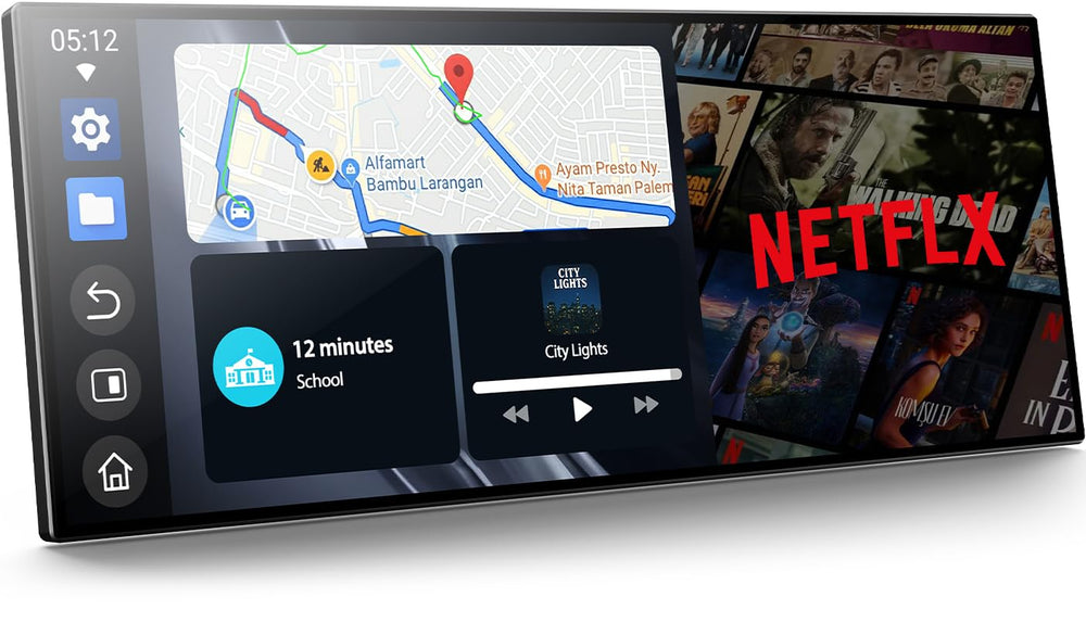 Volam 11-inch CarPlay screen front view for immersive driving visuals.
