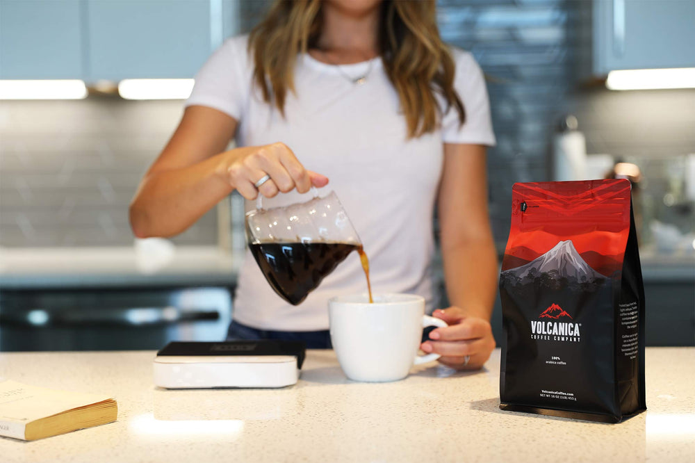 Volcanica Tanzania Peaberry dried-fruit-note close-up hints fruity complexity.