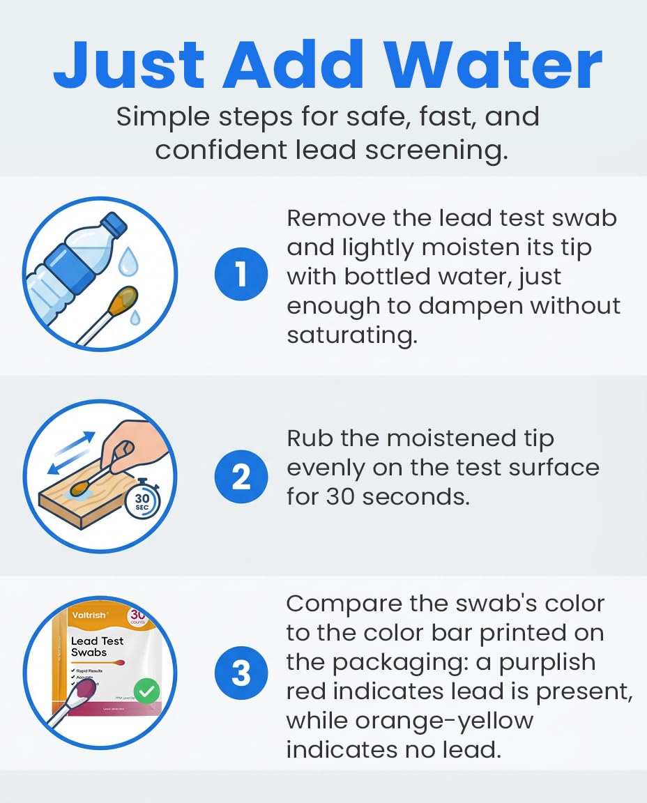 Voltrish lead test kit color bar aids easy result interpretation