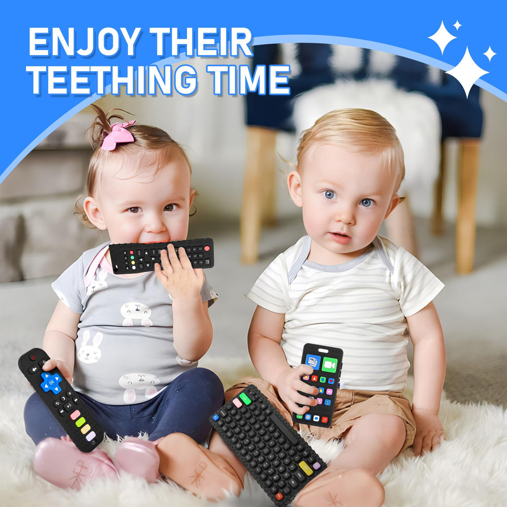 VoMii soft-grip teether with grooves for tiny hands and control