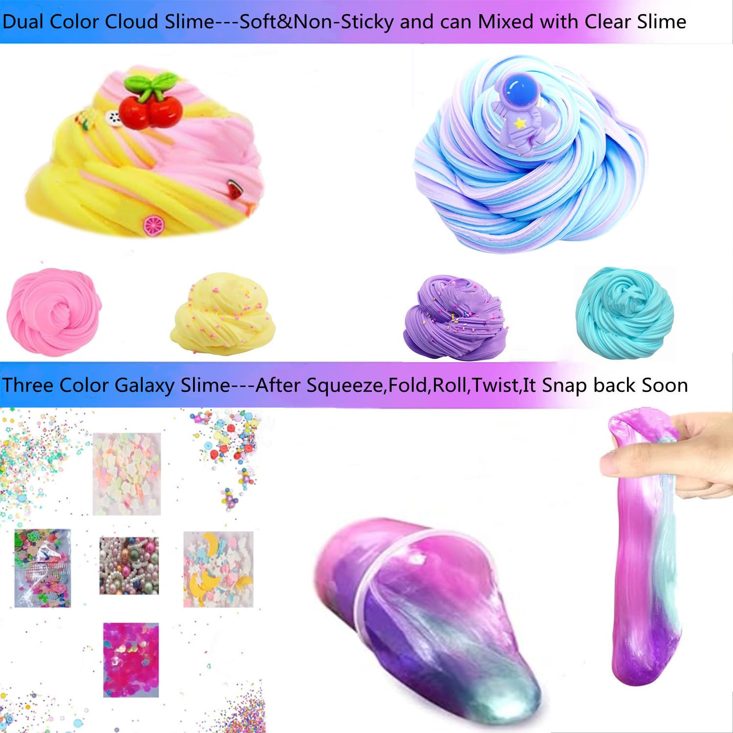 Vomkela brushed slime with gold powder adds luminous texture during play