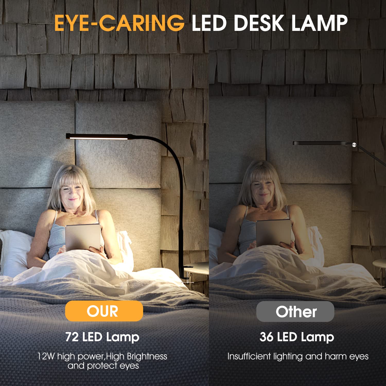 Voncerus desk lamp with USB adapter for easy plug-and-use setup