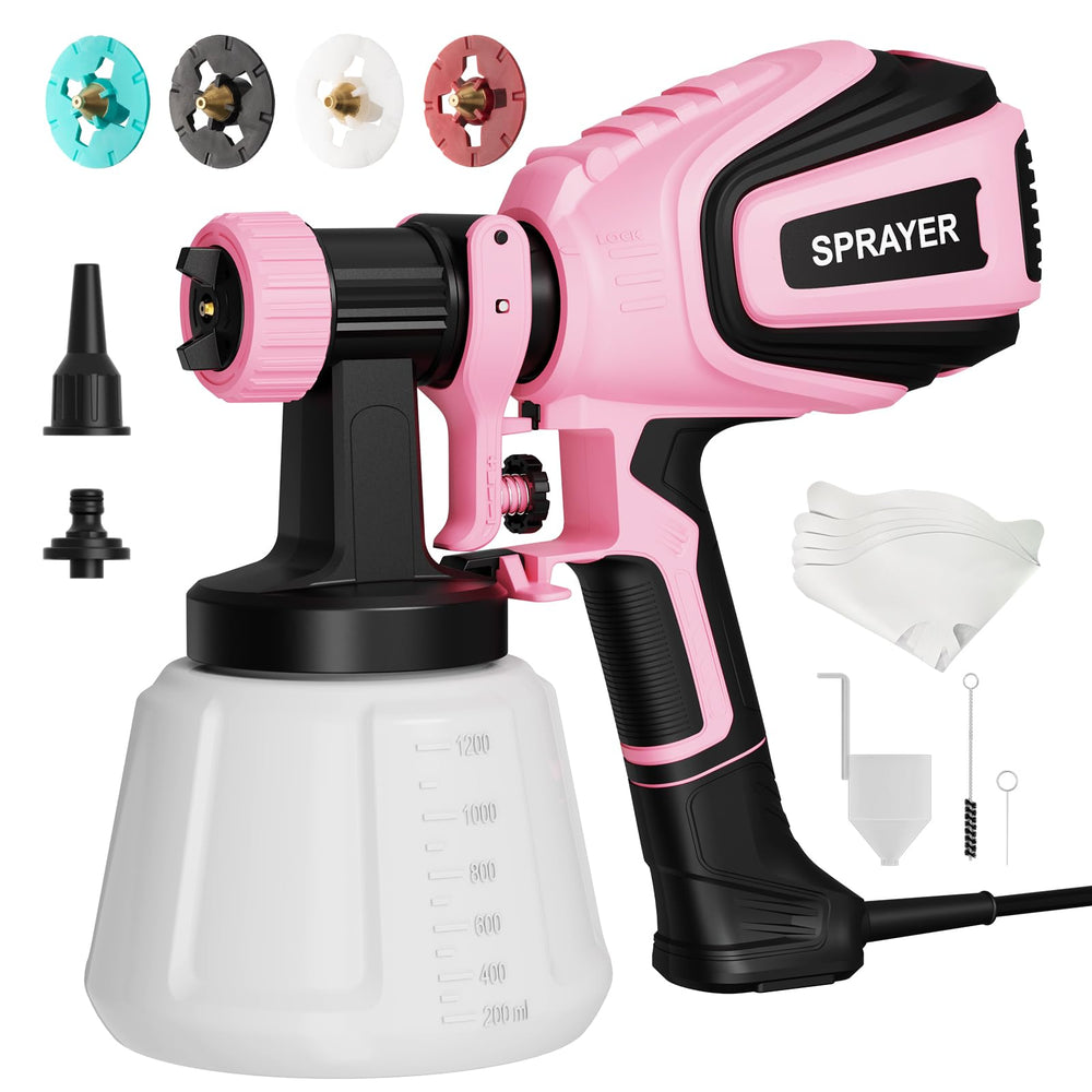 VONFORN paint sprayer with four nozzles for versatile finishes on furniture