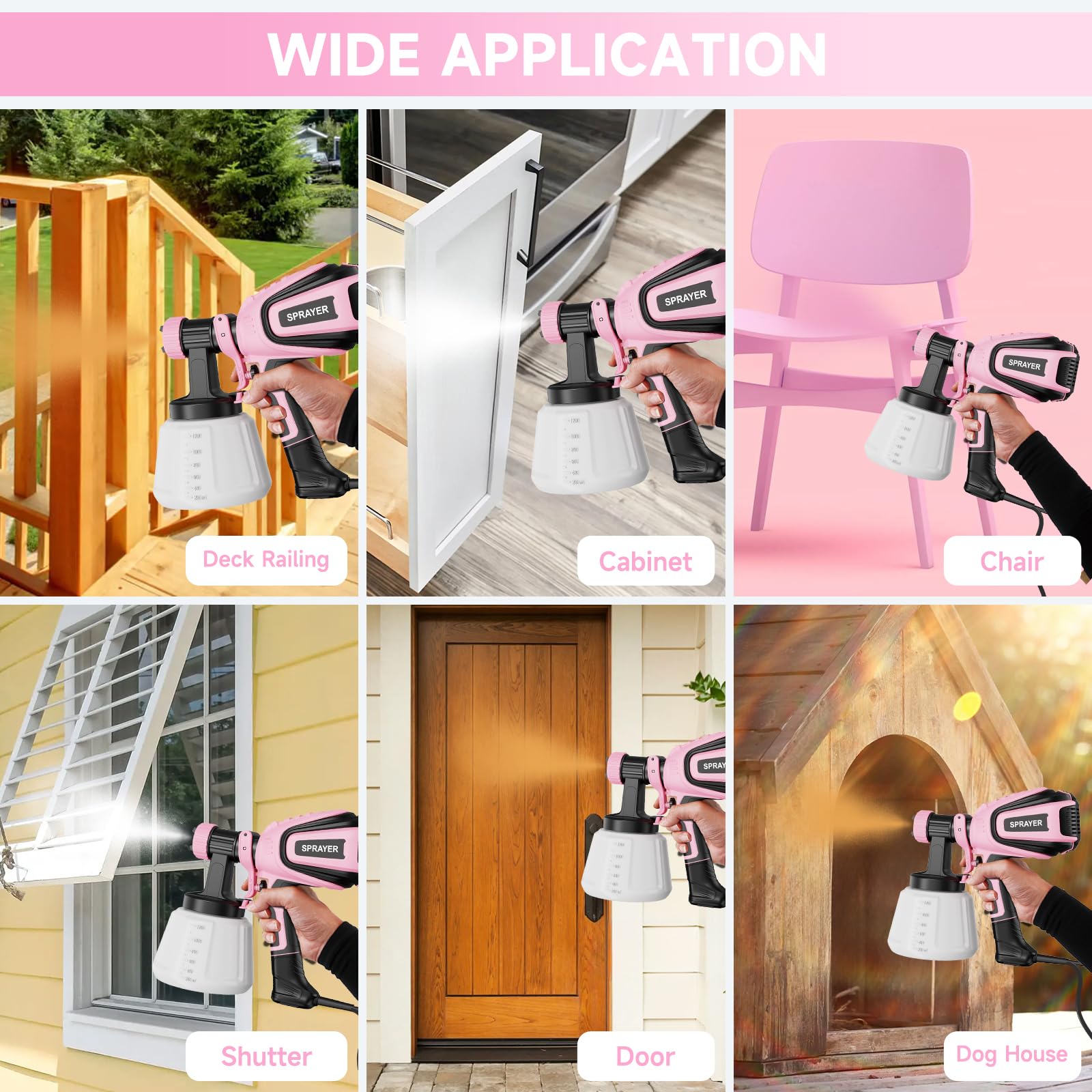 VONFORN VF803 pink in use for finishing furniture and doors