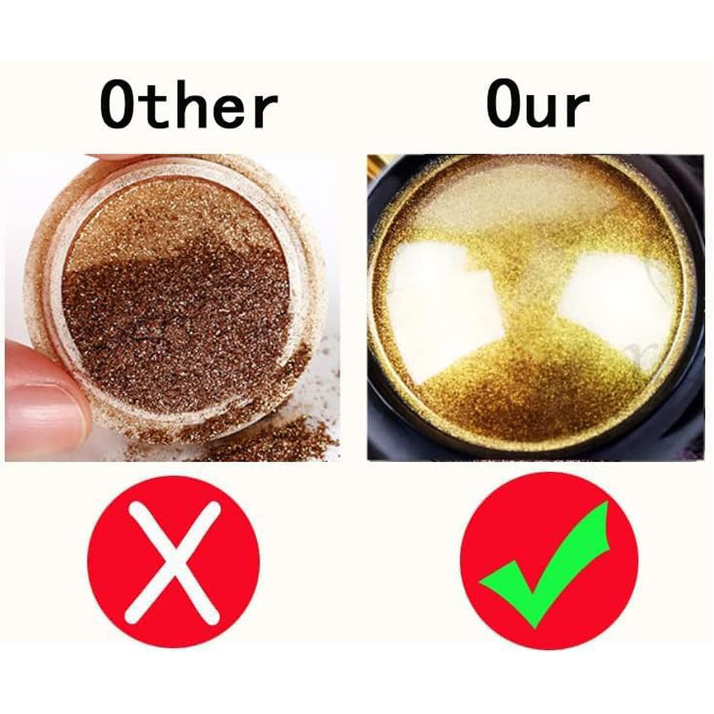 Vonrui chrome powder packaging with sponge included for DIY use.