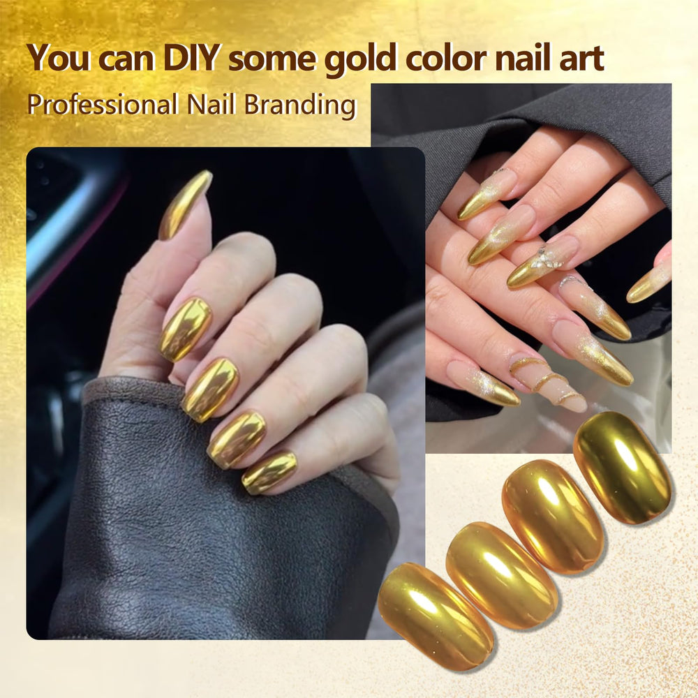 Vonrui festive gold chrome powder ideal for holiday nail art.