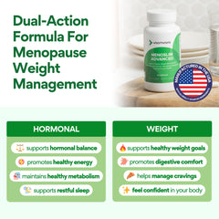 VoomVaya MenoSlim Advanced capsules close-up highlight natural botanicals.