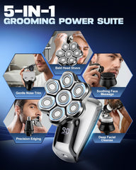 VOPH 5-in-1 attachments with precision trimmer and nose hair tool.