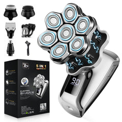VOPH Head Shaver with 7D floating blades contouring the scalp.