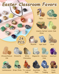 Voplintra gem-filled Easter egg-open reveals colorful gemstones for curious play.