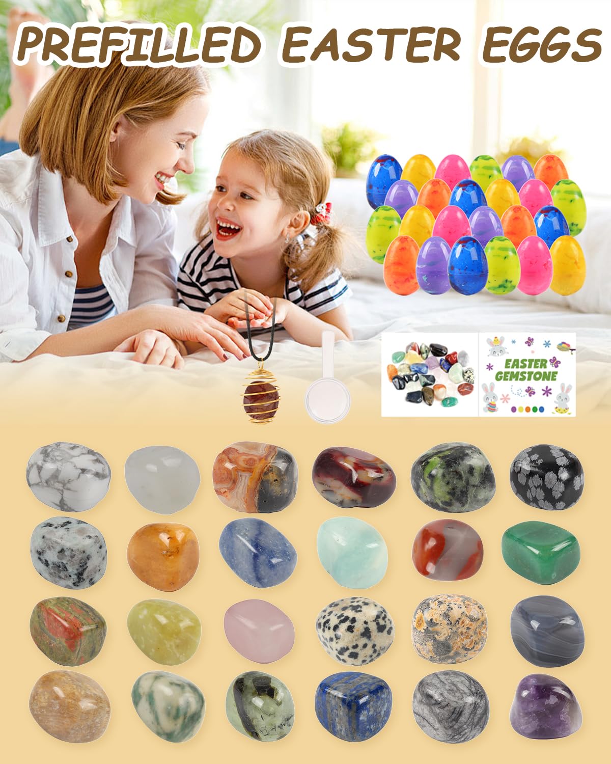 Voplintra gem-filled-eggs-varied-colors offer colorful treasure for kids.