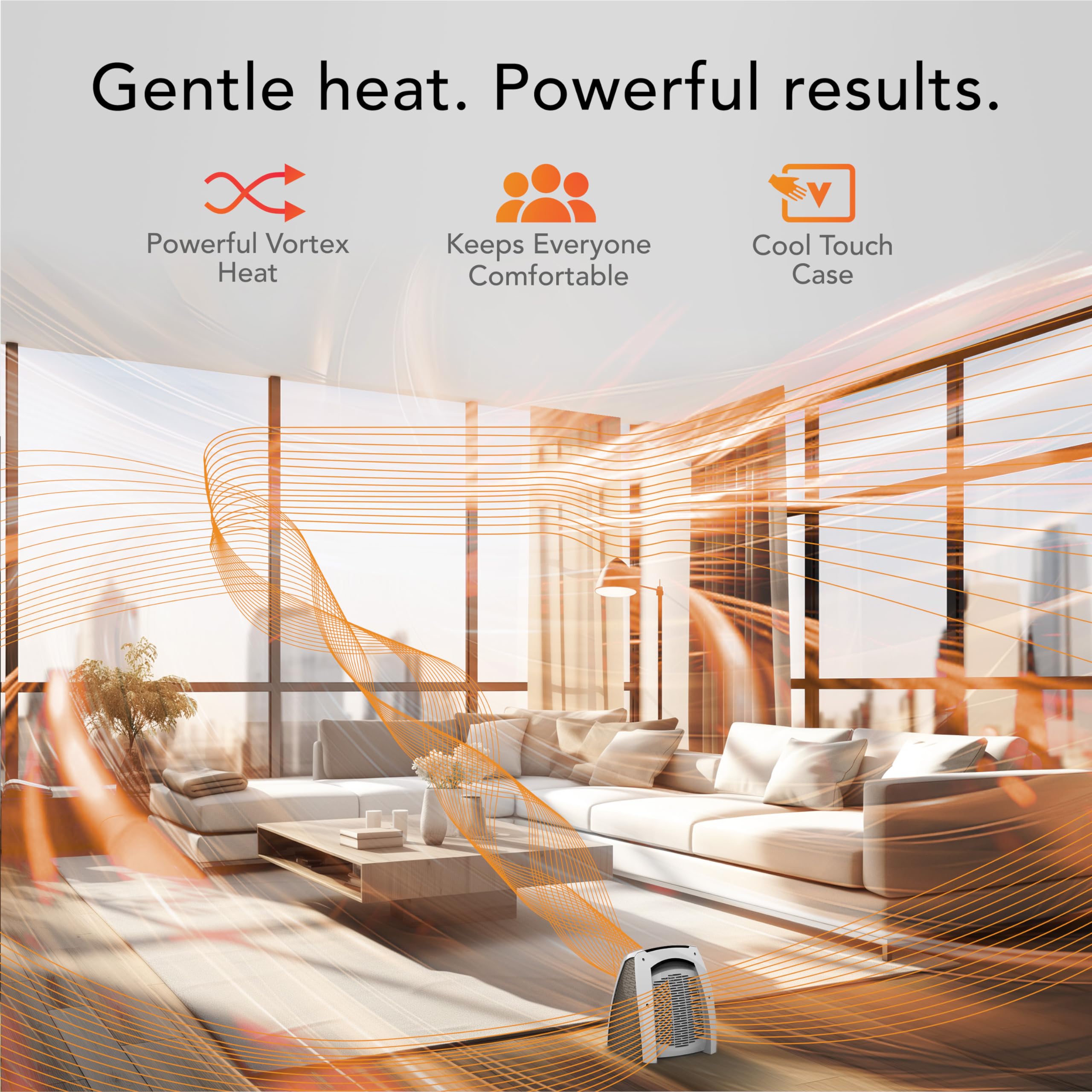 Vornado AVH10 thermostat control makes setting temperatures easy for cozy rooms.