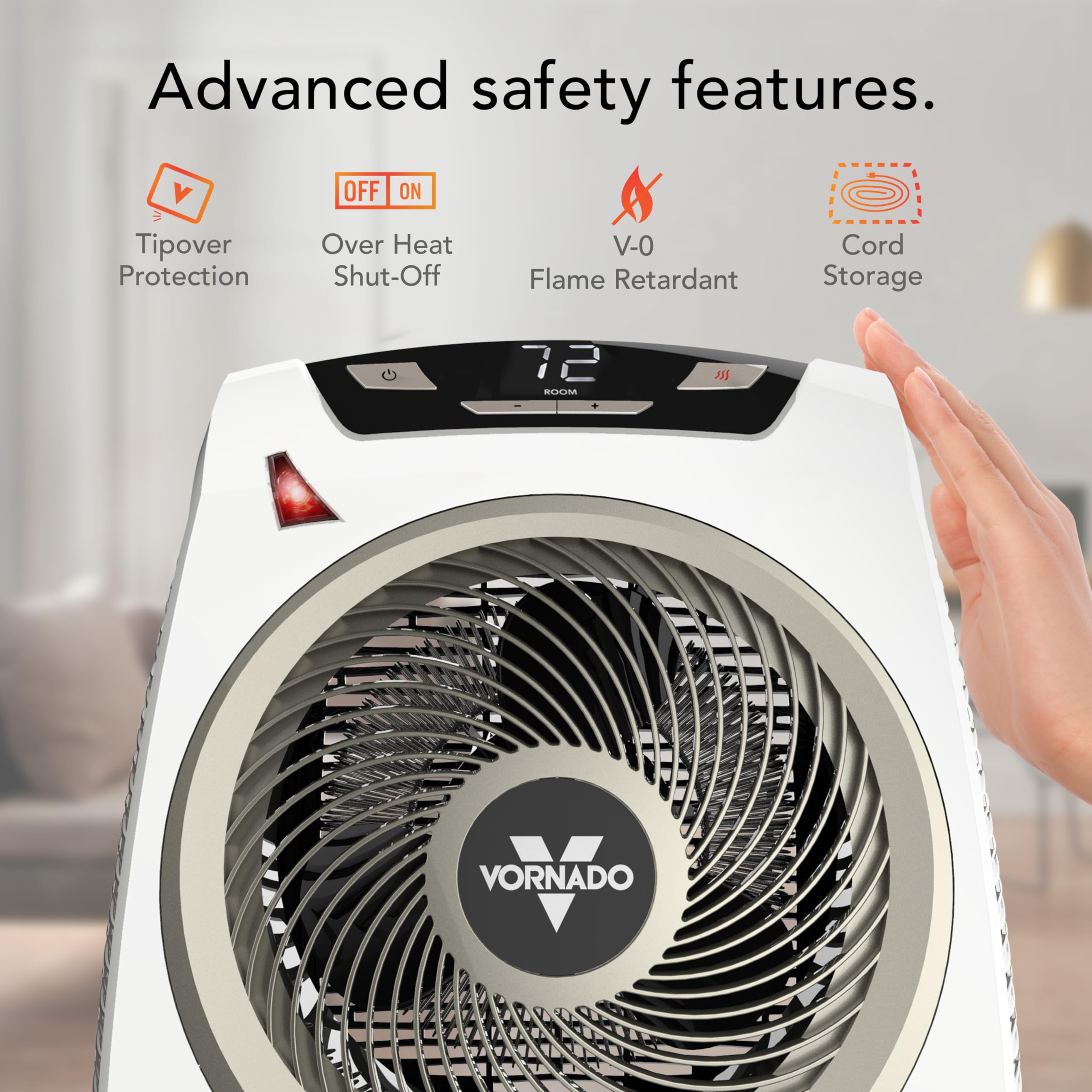 Vornado AVH10 whole-room heat evenly warms small to medium spaces.