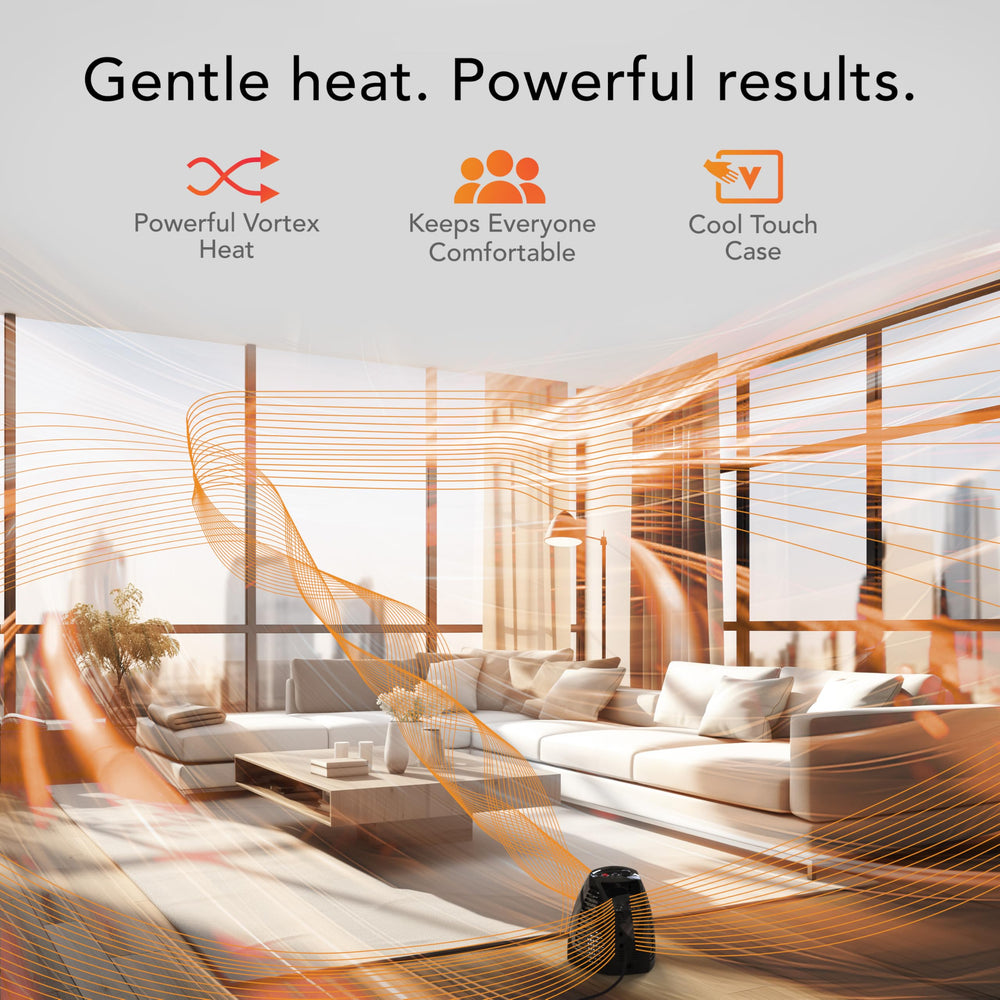 Vornado MVH-2025 thermostat panel displaying multiple settings for personalized comfort