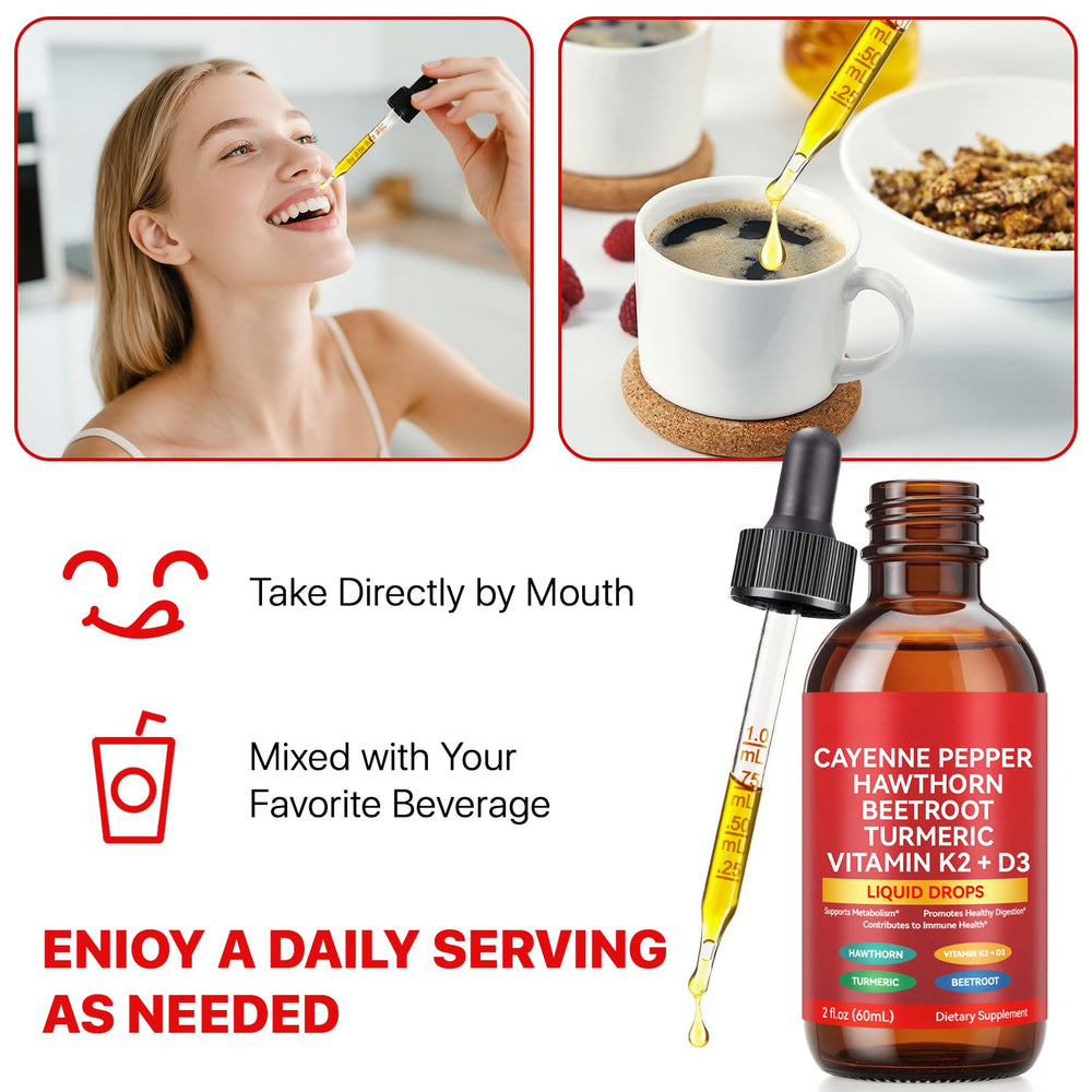 Vortexonix Cayenne Drops ingredients scene with beetroot and herbs.