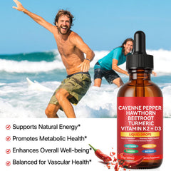 Vortexonix Cayenne Hawthorn Beetroot Turmeric label highlights organic blend for vitality.