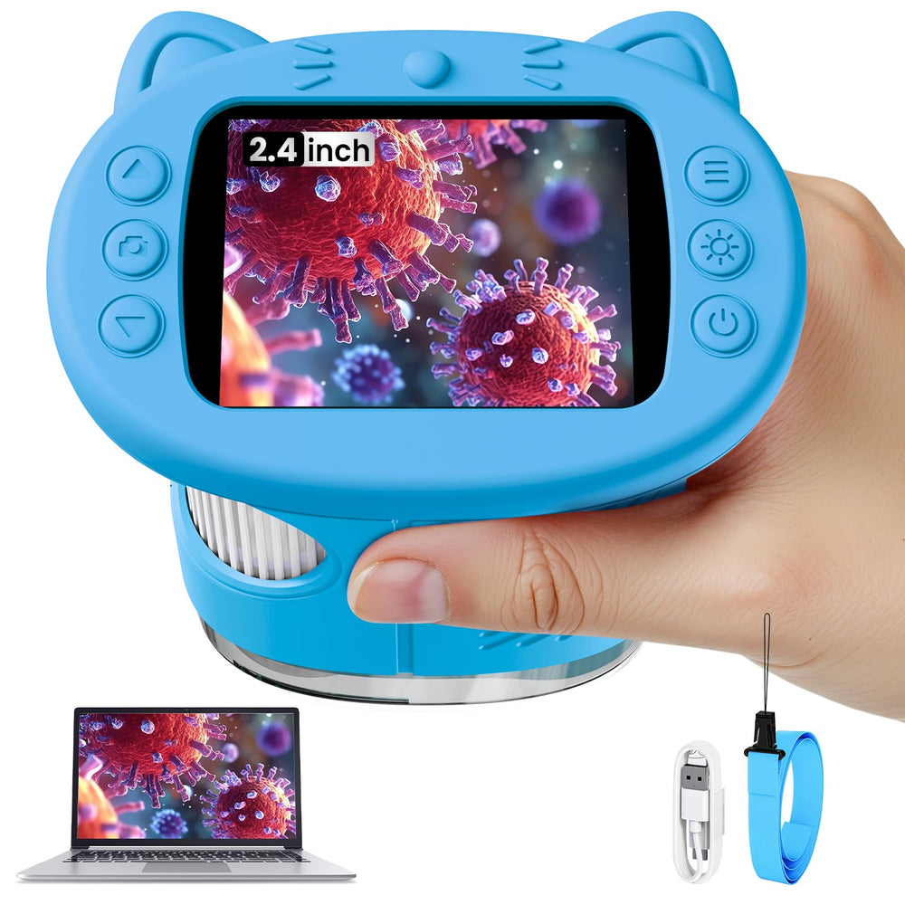 Vorth kids microscope with 2.4-inch screen for detailed live viewing.