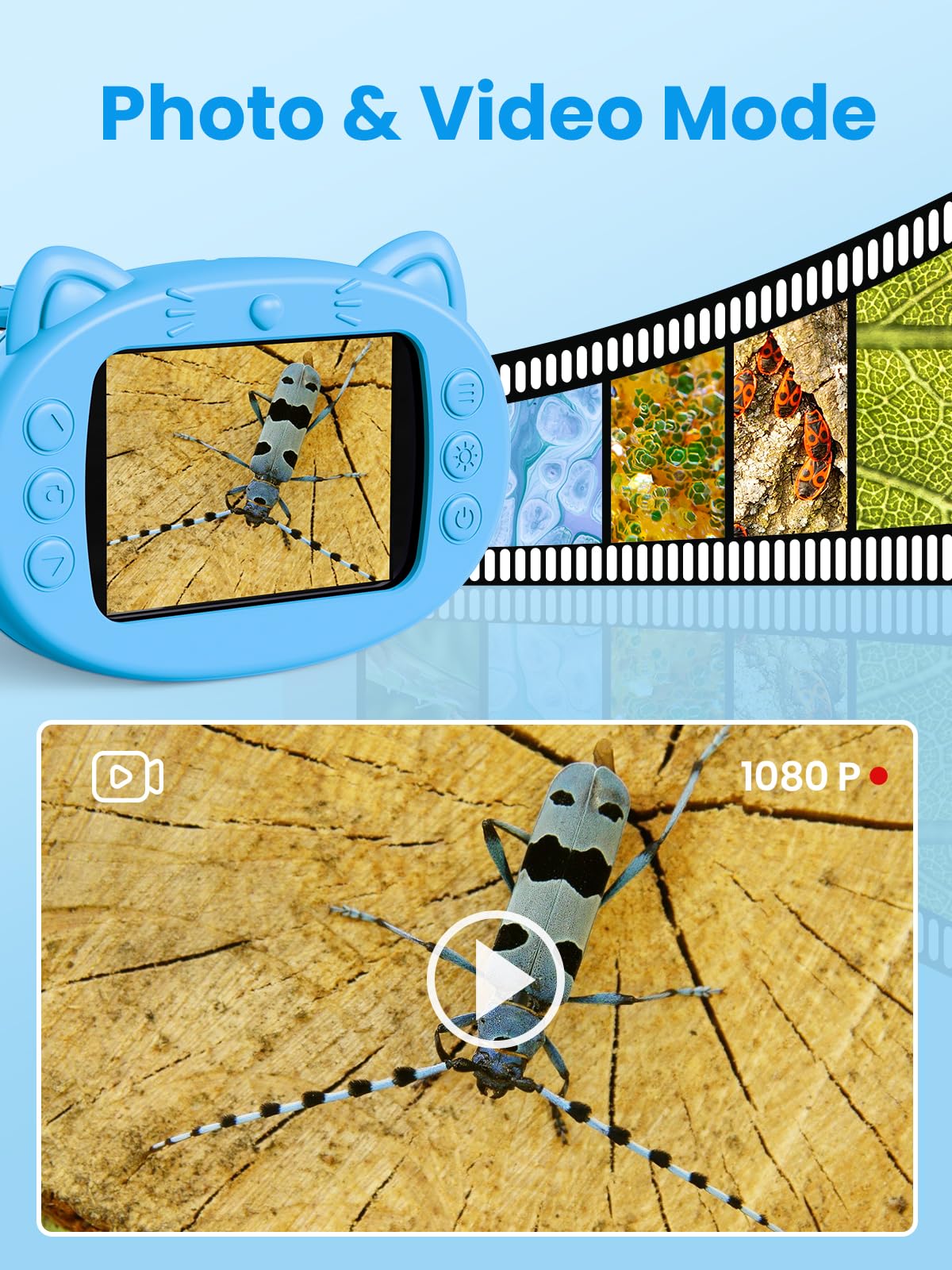 Vorth kids microscope microSD expansion supports more image storage.