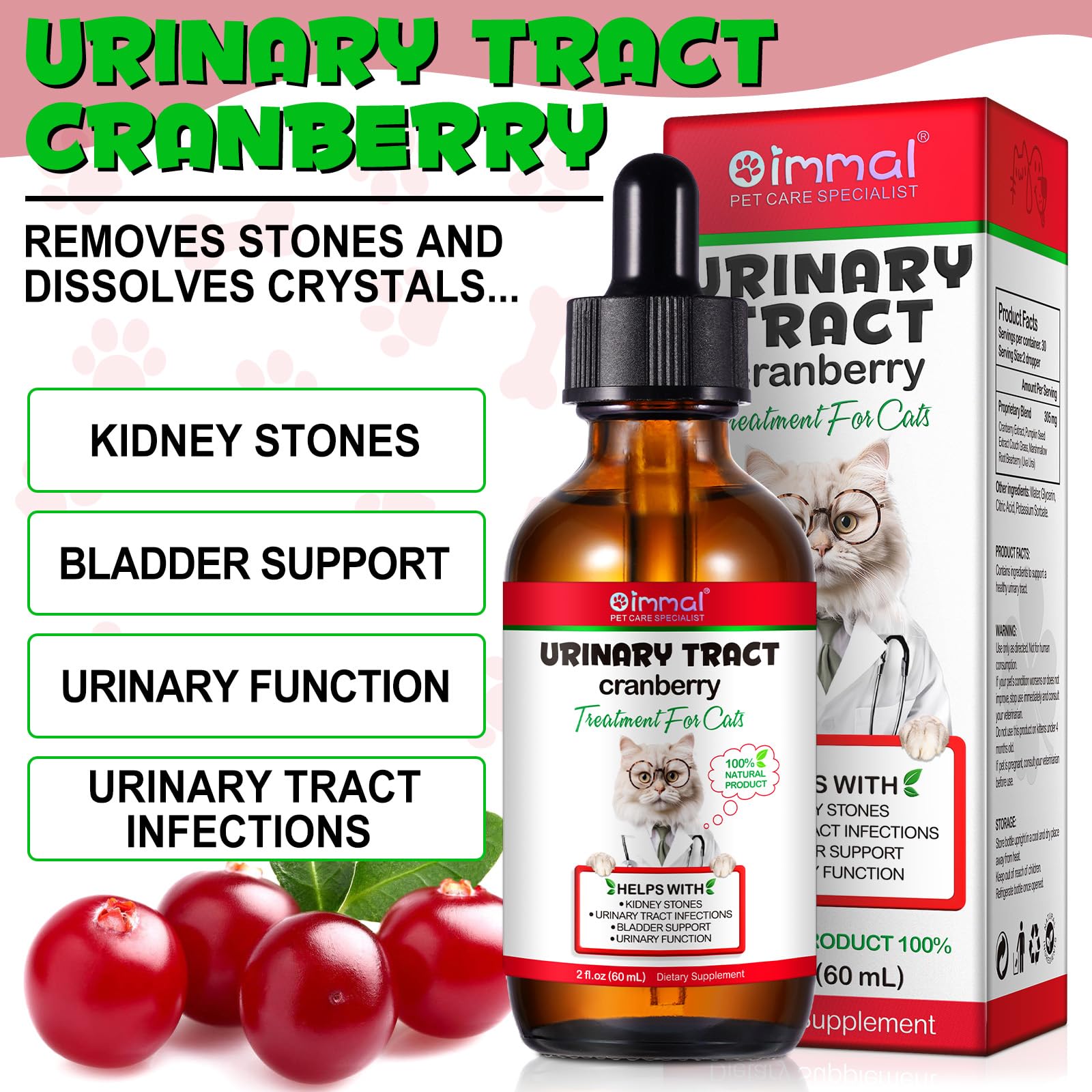 Gouttes VOSIFSDIY, formulation naturelle pour le bien-être urinaire des chats.