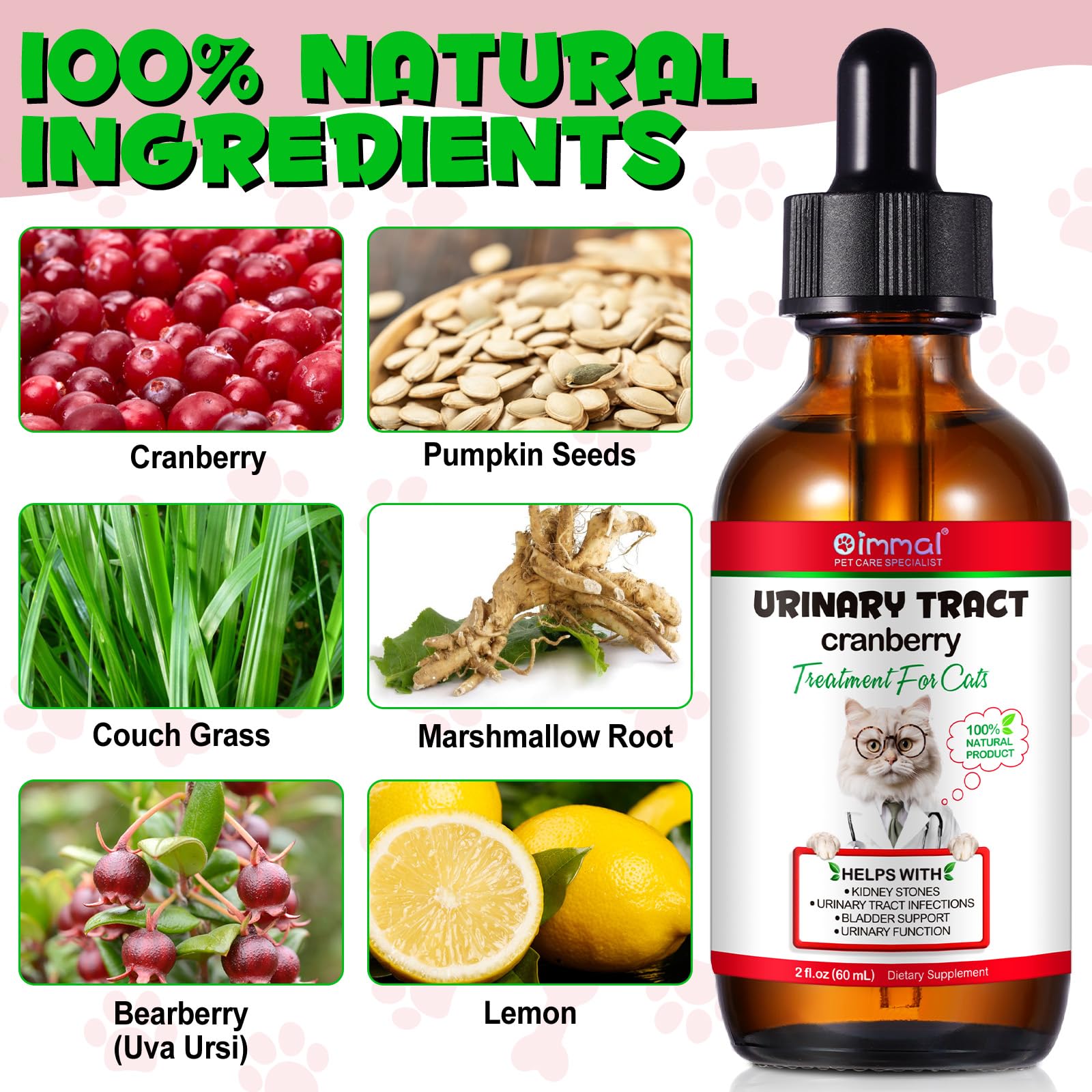 Formule naturelle à base d extrait de canneberge et plantes.