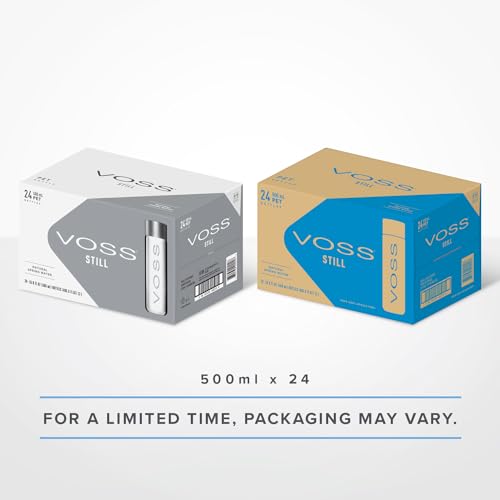 VOSS water bottle icon design close-up emphasizes purity-inspired aesthetics.