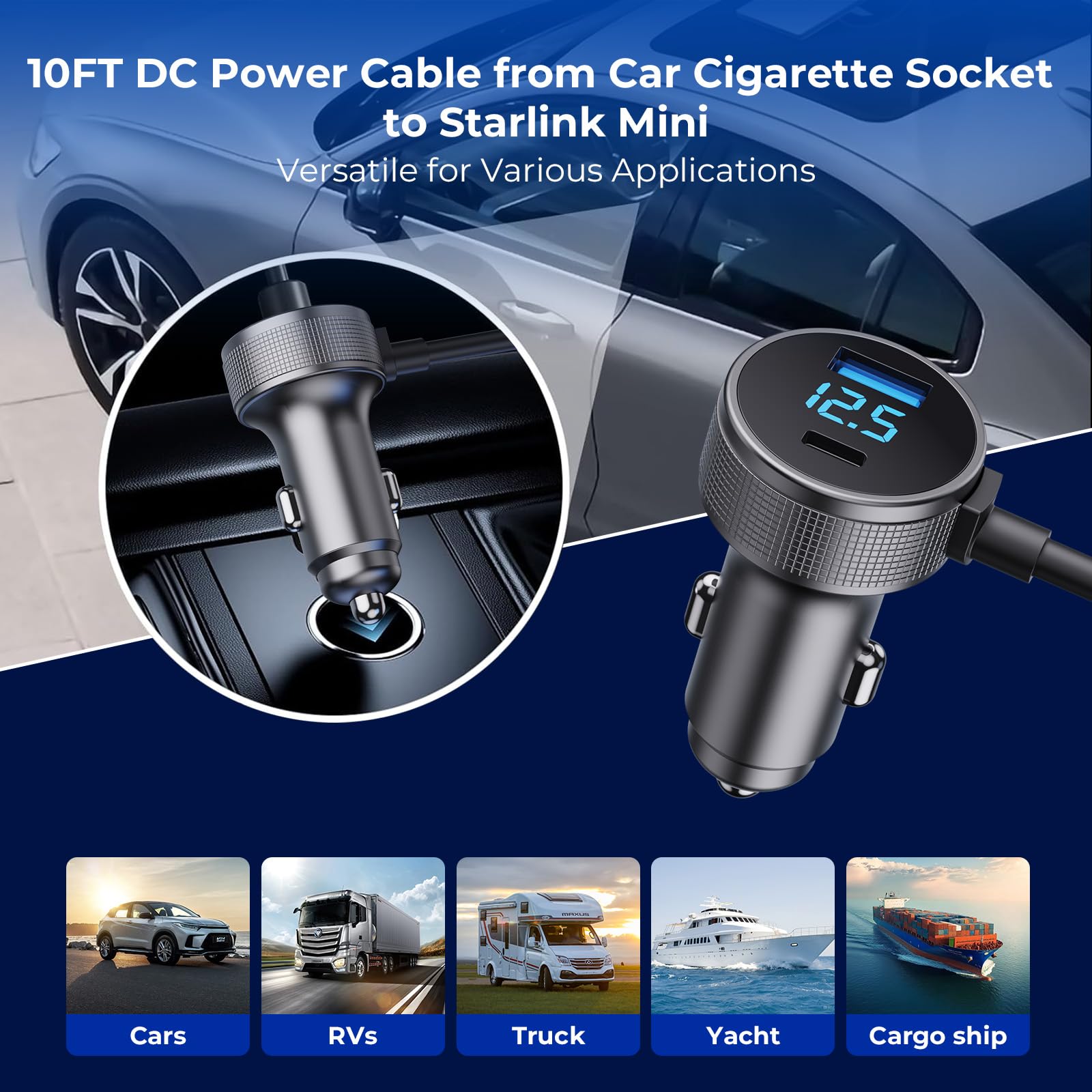 Vostolobo Starlink Mini 18 AWG shielded cable resists flames, UV, and cold.