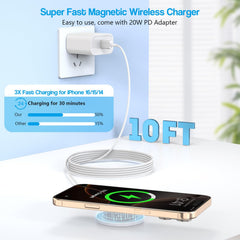 VOWSVOWS MagSafe charger for iPhone 17/16 with magnetic alignment for easy docking.