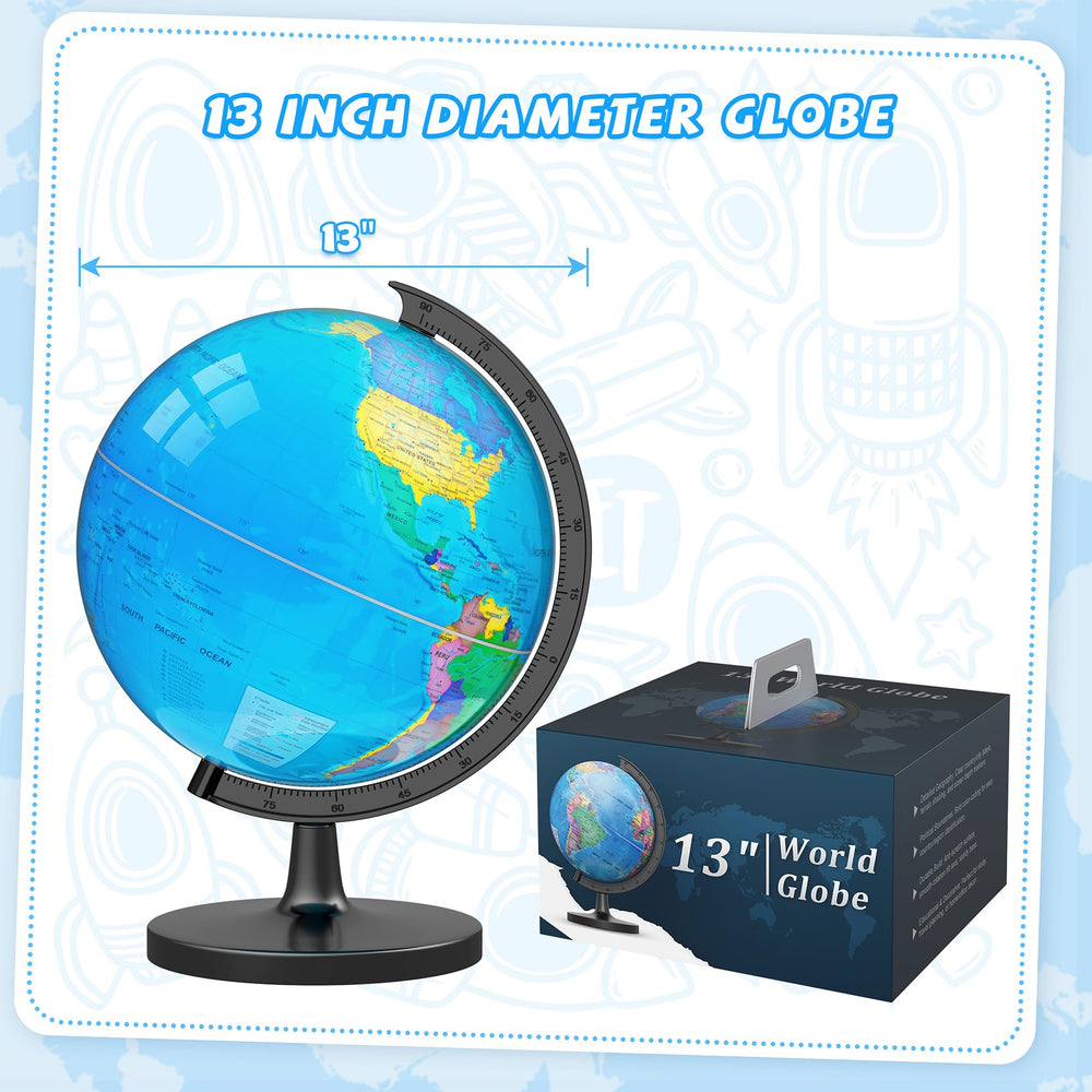 Voxelure globe with HD waterproof writing surface for easy erasing.