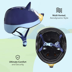 Voyager Bluey bike helmet adjustable fit for growing children over time.