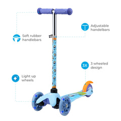 Voyager Bluey scooter front view with large front wheel for stability